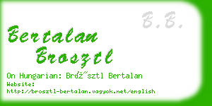 bertalan brosztl business card